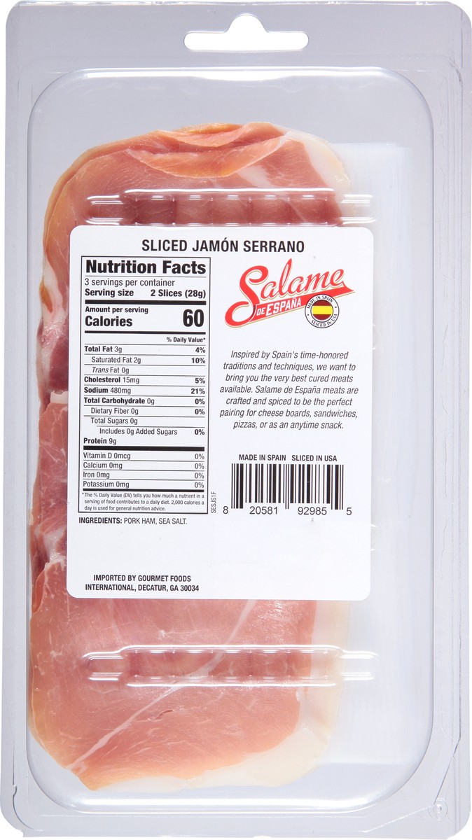 slide 5 of 12, Salame de Espana Sliced Jamon Serrano 3 oz, 3 oz