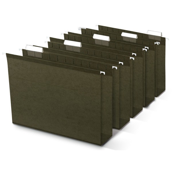 slide 2 of 3, Office Depot® Brand Tab-View Extra-Capacity Box-Bottom Hanging Folders, Letter Size (8-1/2"" x 11""), 2"" Expansion, Green, Box Of 25, 25 ct
