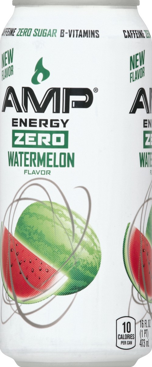 slide 2 of 4, AMP Zero Watermelon Energy Drink, 16 fl oz