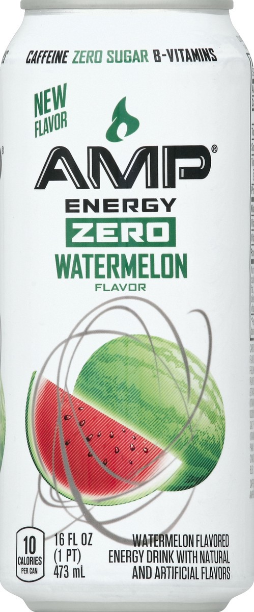 slide 3 of 4, AMP Zero Watermelon Energy Drink, 16 fl oz