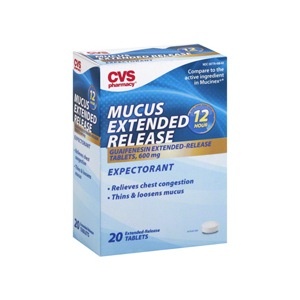 slide 1 of 1, CVS Pharmacy Cvs Health Mucus Extended Release 12 Hour Expectorant Tablets 600 Mg, 20 ct