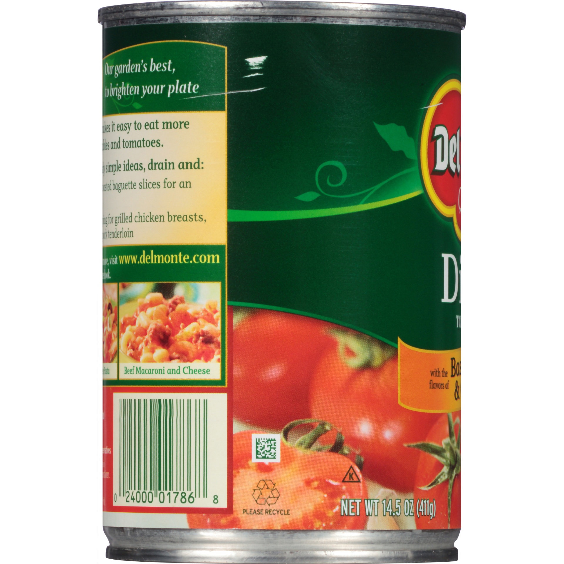 slide 2 of 6, Del Monte Diced Tomatoes With Basil, Garlic & Oregano, 14.5 oz