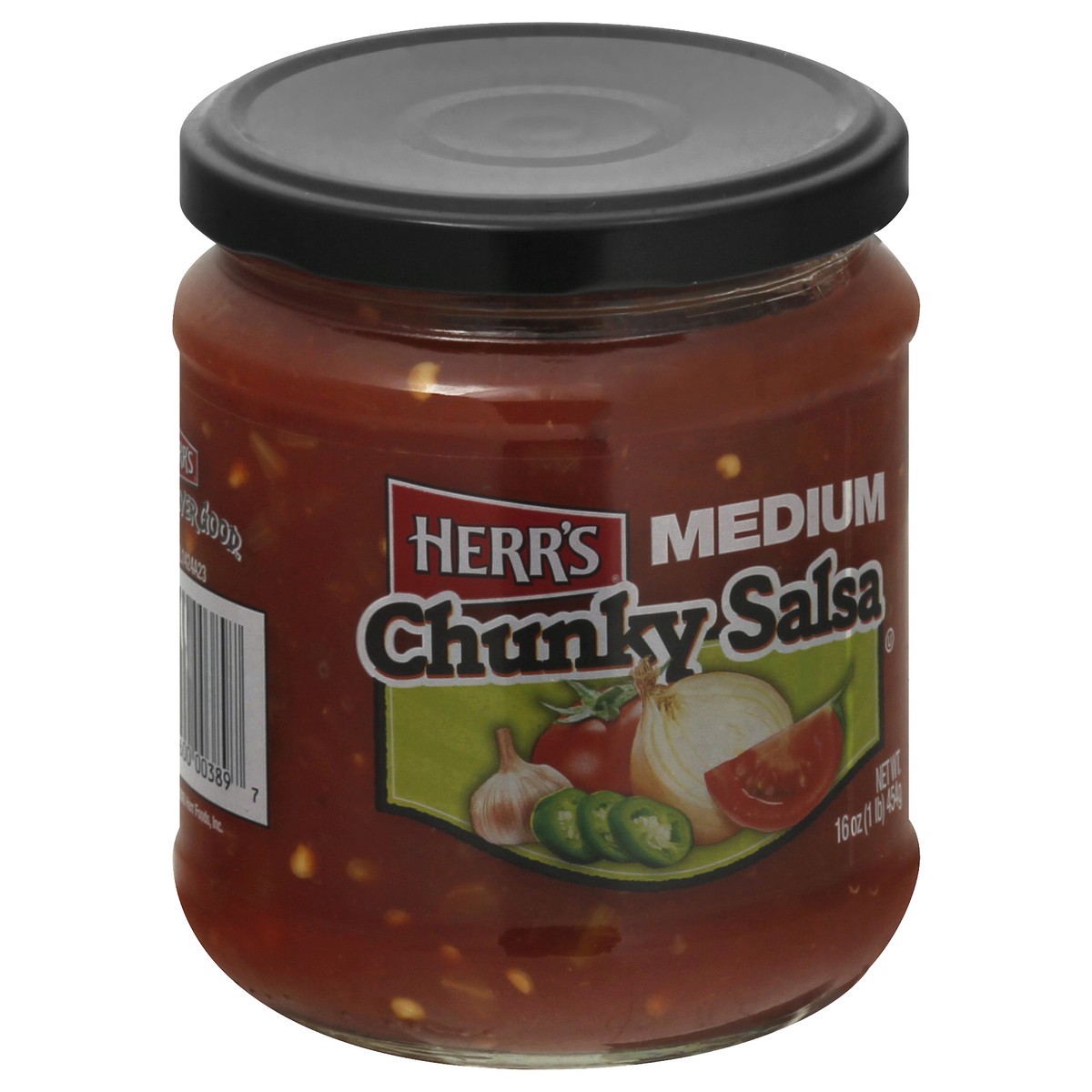 slide 8 of 9, Herr's Medium Chunky Salsa 16 oz, 16 oz