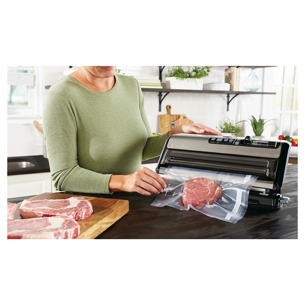 slide 2 of 15, FoodSaver Vacuum Sealer with Express Bag Maker, Built-In Handheld Sealer, and Bags and Roll Starter Kit - Black - FM5200, 1 ct