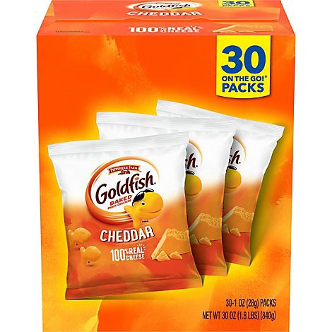 slide 1 of 1, Goldfish Cheddar Crackers 30 Count - 1 Oz, 1 oz