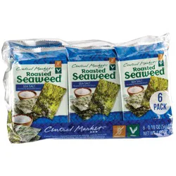Central Market Roasted Seaweed Snack Packs - Sea Salt, 6 ct