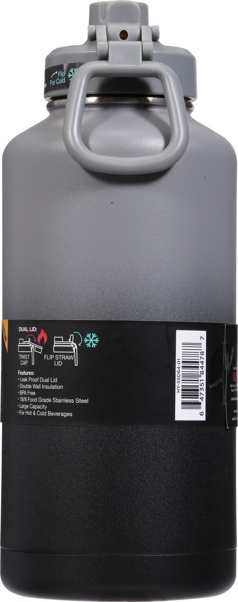 slide 3 of 9, Hydroseal 64 Ounce Double Wall Stainless Steel Insulated Bottle with Dual Lid 1 ea, 1 ct