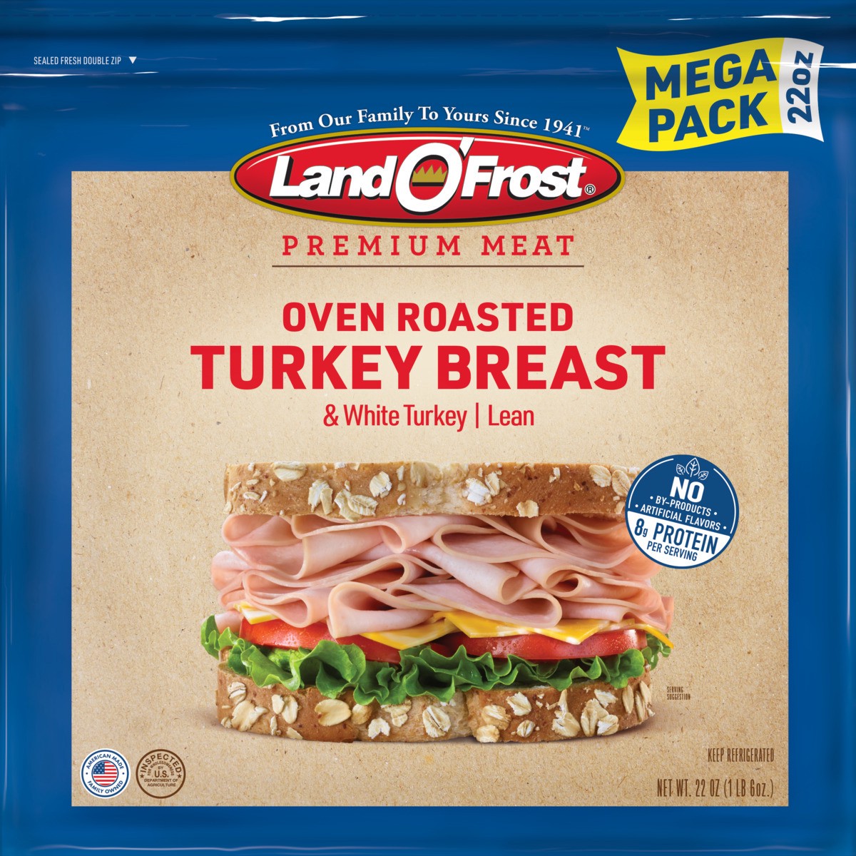 slide 8 of 13, Land O' Frost Turkey Breast, 22 oz