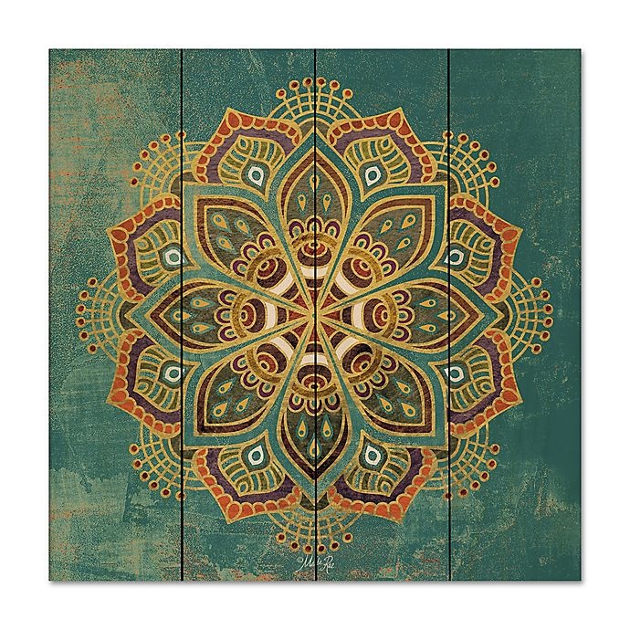 slide 1 of 2, Courtside Market Boho Medallion I Square Wood Wall Art, 12 in