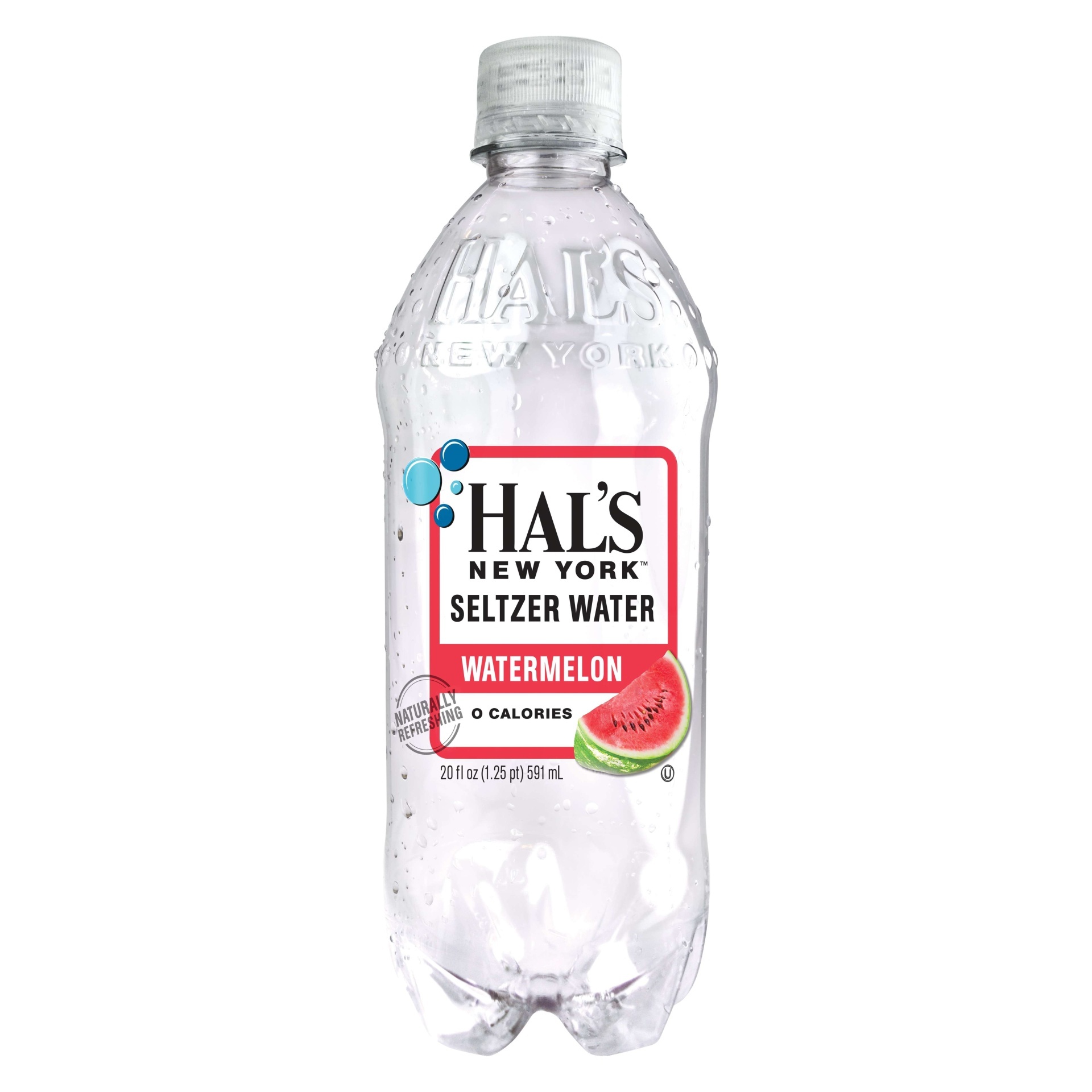 slide 1 of 1, Hal's New York Watermelon Seltzer Water Bottle, 20 fl oz