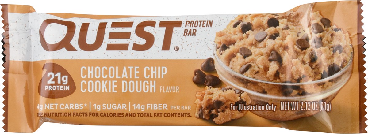 slide 1 of 11, Quest Chocolate Chip Cookie Dough Flavor Protein Bar 2.12 oz Bag, 2.12 oz