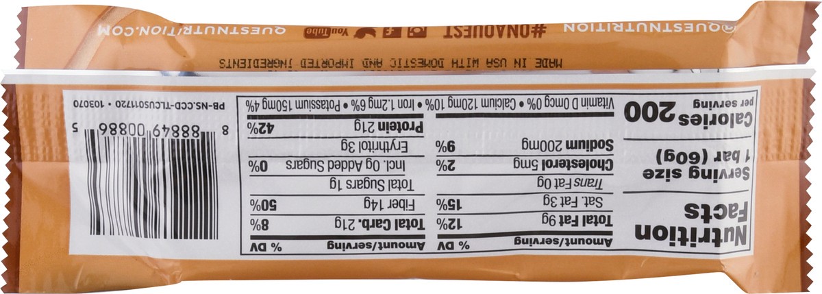 slide 9 of 11, Quest Chocolate Chip Cookie Dough Flavor Protein Bar 2.12 oz Bag, 2.12 oz
