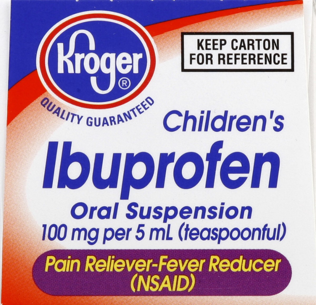 slide 3 of 5, Kroger Childrens' Berry Flavor Ibuprofen Oral Suspension, 4 fl oz