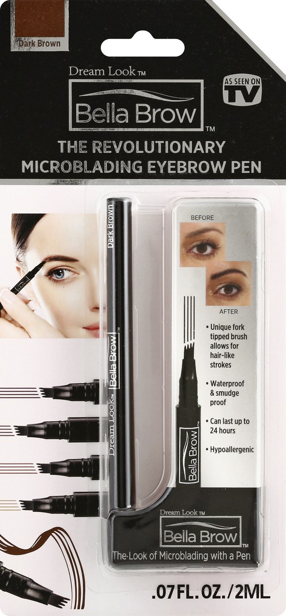 slide 1 of 9, Bella Brow Dark Brown Eyebrow Pen 0.07 oz, 1 ct