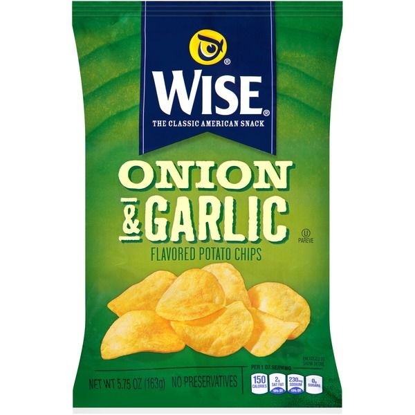 slide 1 of 1, Wise Onion & Garlic Potato Chips, 5 oz