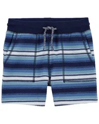 Oshkosh Baby Striped Ribbed Knit Drawstring Shorts Blue 24M