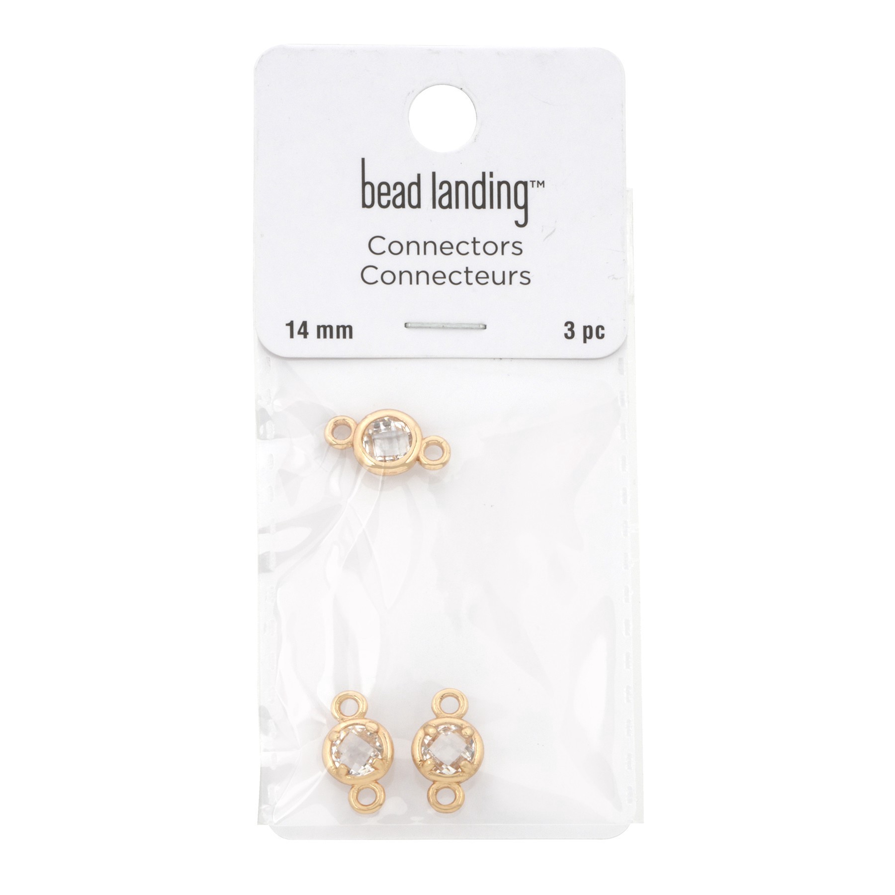 slide 3 of 3, 14mm Gold Circle Connectors, 3ct. By Bead Landing, 14mm