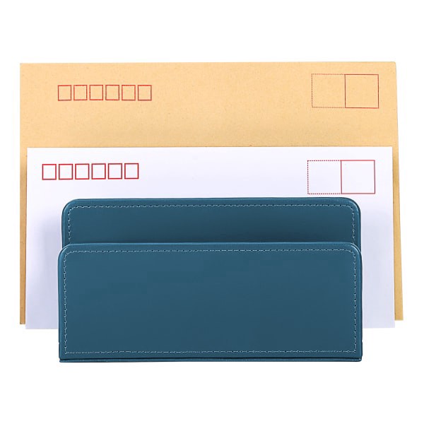 slide 2 of 5, Realspace® Azura Vegan Leather Letter Sorter, 5-1/2""H x 6-7/8""W x 4""D, Blue, 1 ct