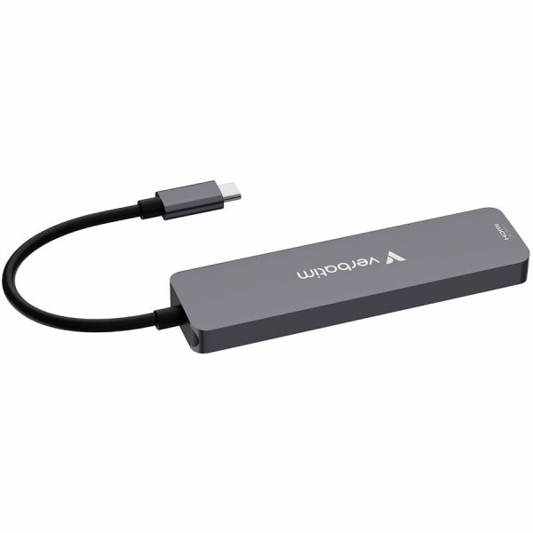 slide 4 of 8, Verbatim 6-Port USB-C Essentials Multiport Hub, Gray, 1 ct