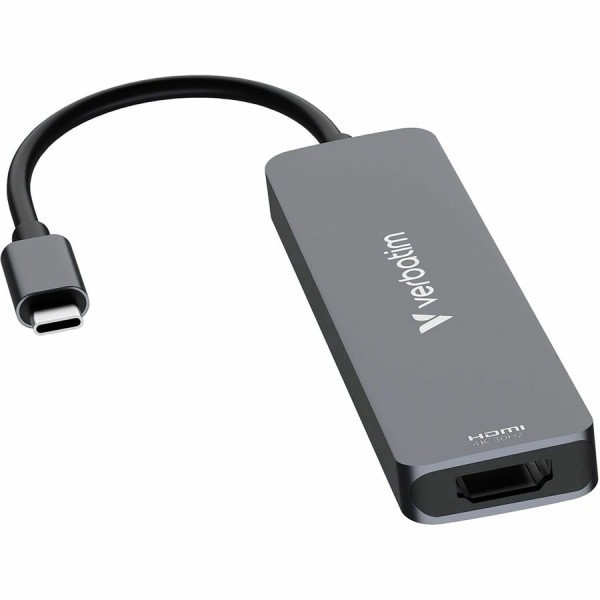 slide 8 of 8, Verbatim 6-Port USB-C Essentials Multiport Hub, Gray, 1 ct