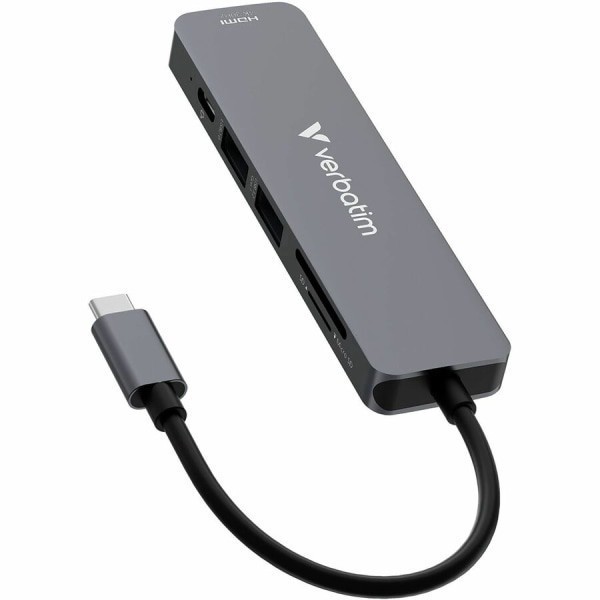 slide 2 of 8, Verbatim 6-Port USB-C Essentials Multiport Hub, Gray, 1 ct