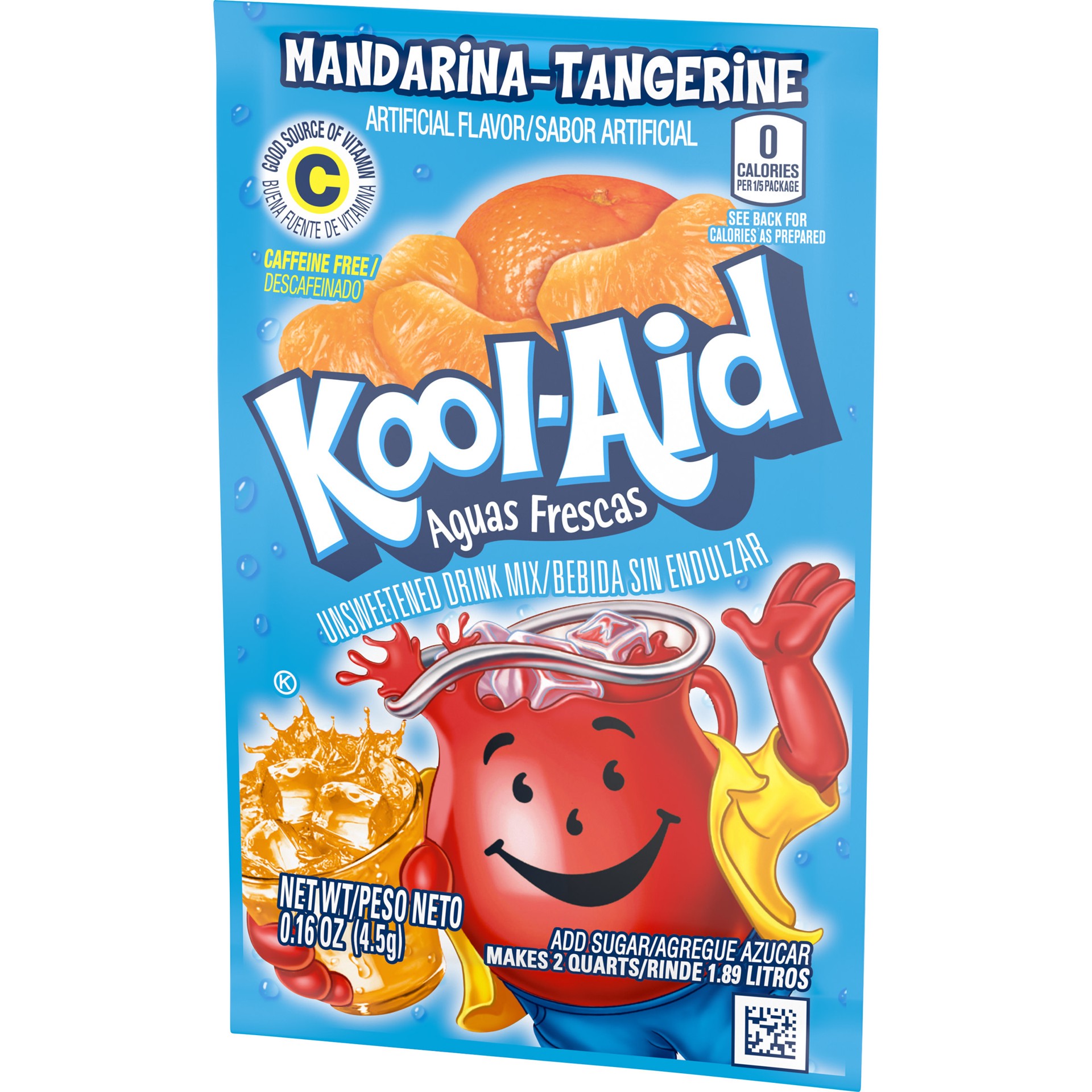 slide 2 of 5, Kool-Aid Aguas Frescas Unsweetened Mandarina-Tangerine Artificially Flavored Powdered Soft Drink Mix, 0.16 oz Packet, 0.16 oz