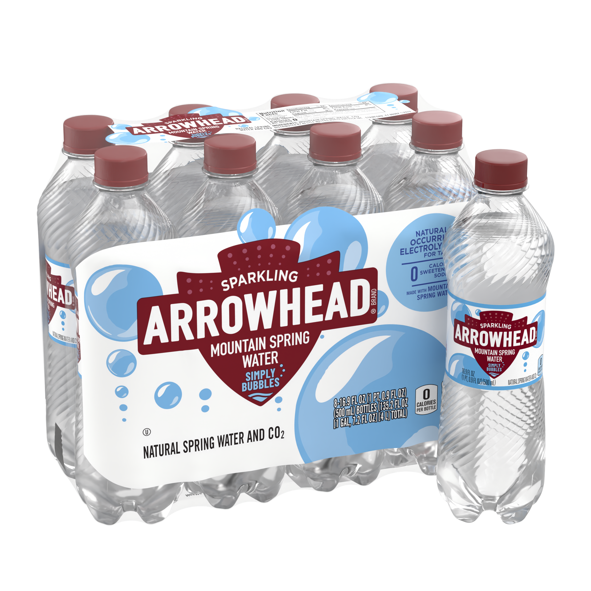 slide 5 of 5, Arrowhead Sparkling Water, Simply Bubbles- 16.9 fl oz, 16.9 fl oz