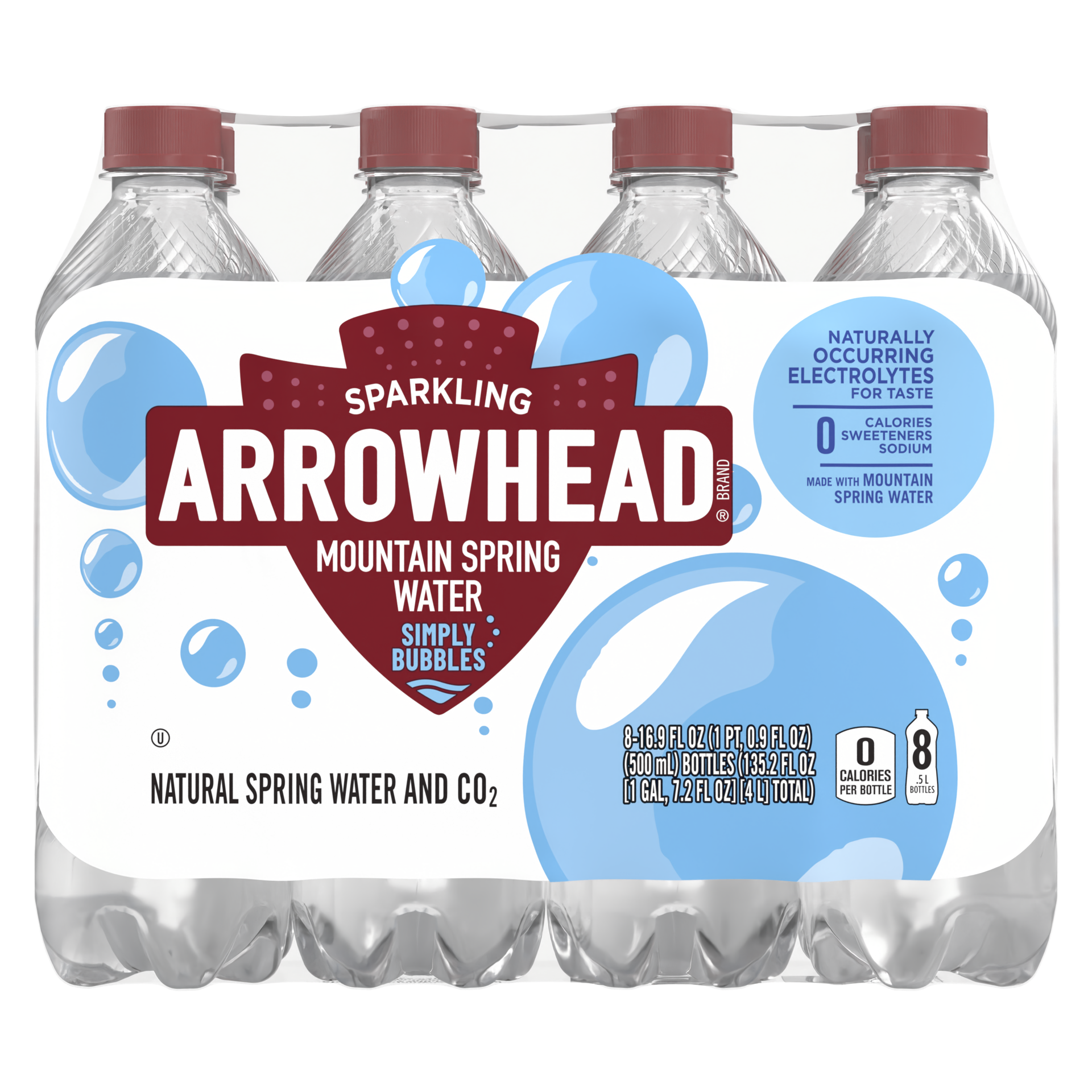 slide 1 of 5, Arrowhead Sparkling Water, Simply Bubbles- 16.9 fl oz, 16.9 fl oz