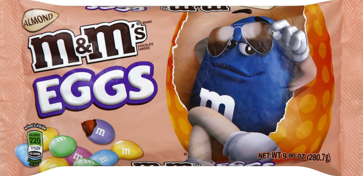 slide 5 of 6, M&M's Easter Almond Chocolate Candy Speckled Eggs 9.9-Ounce Bag, 9 oz
