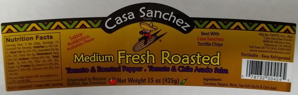 slide 1 of 4, Casa Sanchez Fresh Roasted Tomate & Chile Asado Medium Salsa, 15 oz