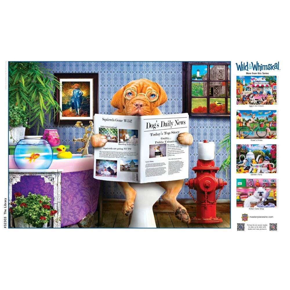 slide 4 of 5, MasterPieces™ Wild & Whimsical™ The Library EZ Grip™ Puzzle, 300 ct