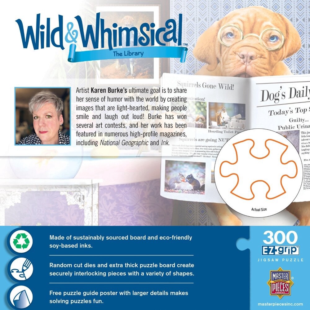 slide 2 of 5, MasterPieces™ Wild & Whimsical™ The Library EZ Grip™ Puzzle, 300 ct