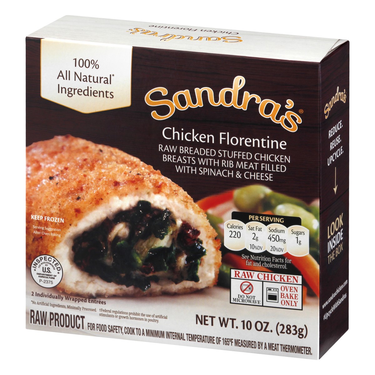 slide 3 of 9, Sandra's Stuffed Chicken Breasts, Florentine, 10 oz, 10 oz