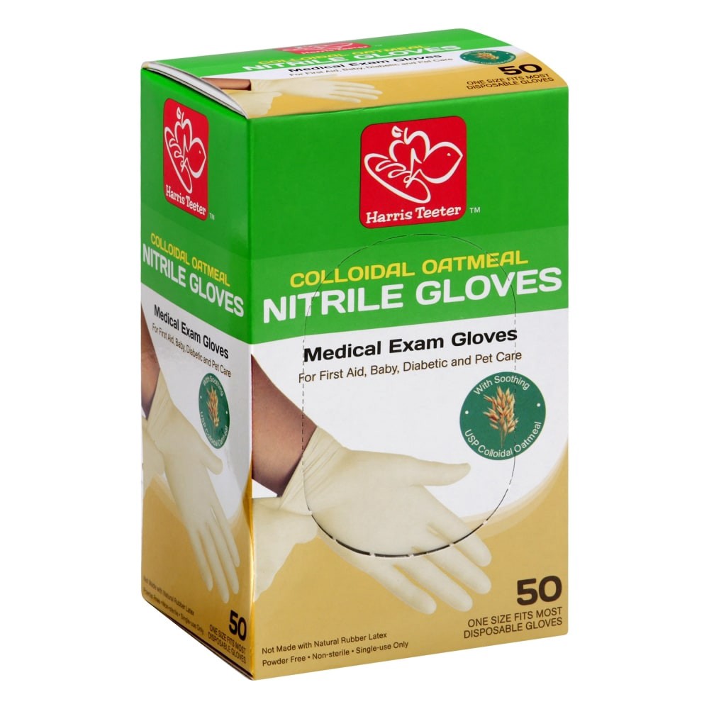 slide 1 of 11, Harris Teeter Oat Rest Nitrile Disp Glove, 50 ct