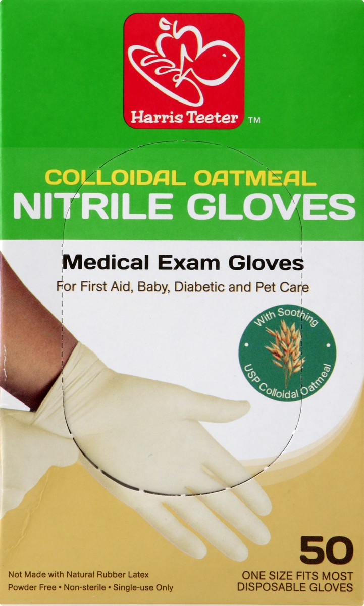 slide 9 of 11, Harris Teeter Oat Rest Nitrile Disp Glove, 50 ct