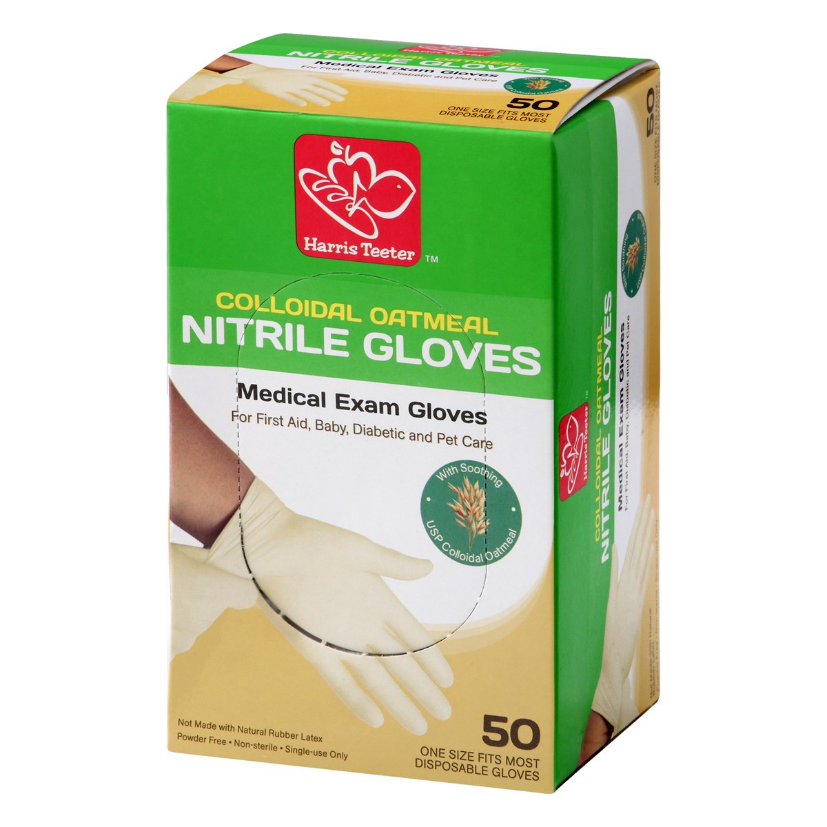 slide 10 of 11, Harris Teeter Oat Rest Nitrile Disp Glove, 50 ct