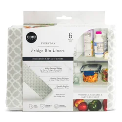Core Bamboo Core Fridge Bin Liners - 6 pc Clean Print