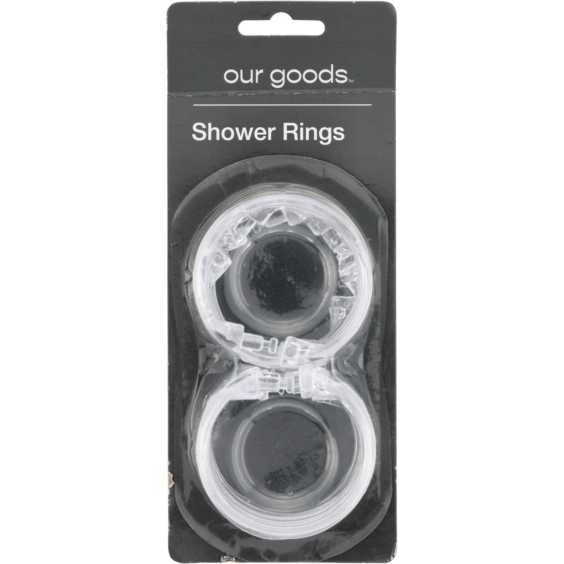 slide 1 of 1, our goods Shower Curtain Rings - Clear, 12 ct