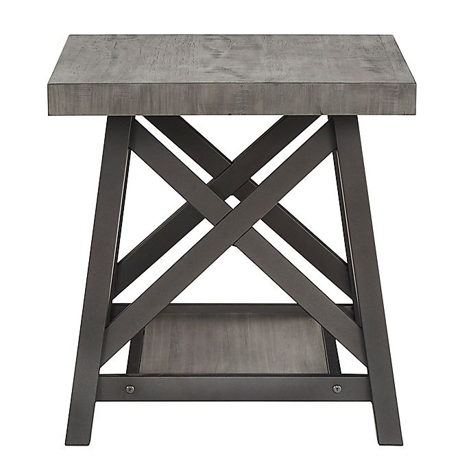 slide 2 of 5, iNSPIRE Q Beaumont Rustic X-Base End Table - Grey, 1 ct