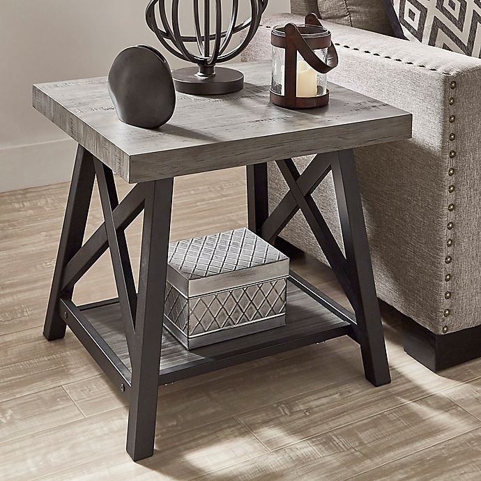 slide 5 of 5, iNSPIRE Q Beaumont Rustic X-Base End Table - Grey, 1 ct