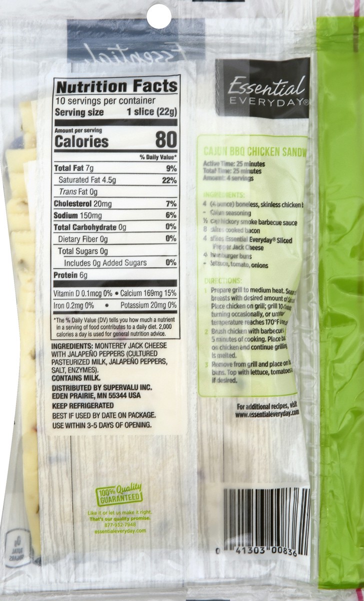 slide 6 of 6, Essential Everyday Cheese, Pepper Jack, Sliced, 10 ct