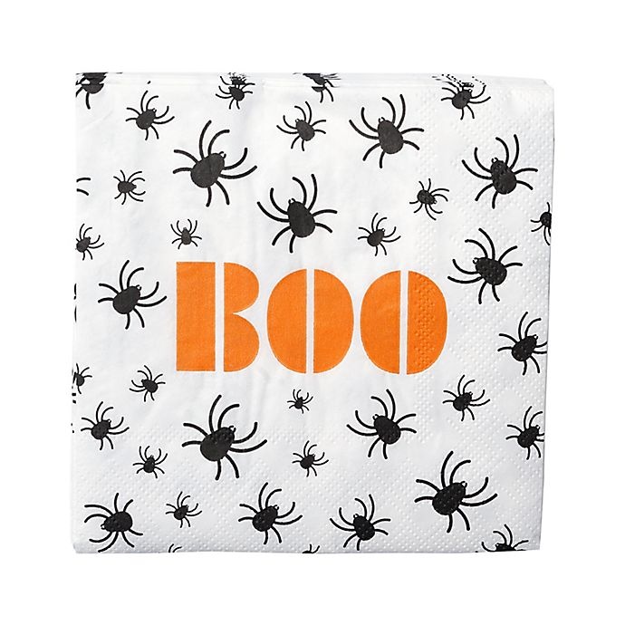 slide 1 of 3, Gartner Studios Boo'' Spiders Paper Cocktail Napkins'', 40 ct