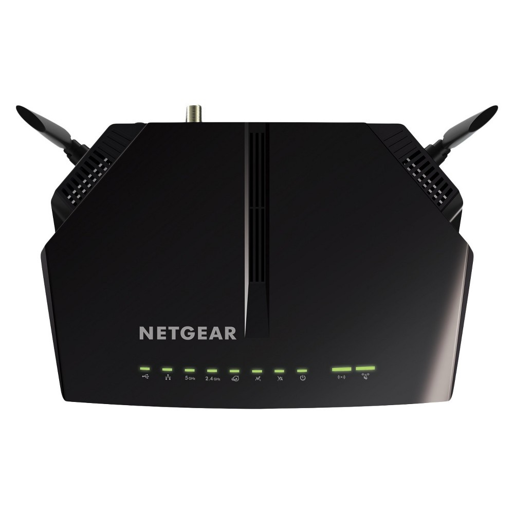slide 4 of 5, NETGEAR AC1200 (8x4) WiFi DOCSIS 3.0 Cable Modem Router - Black (C6220), 1 ct