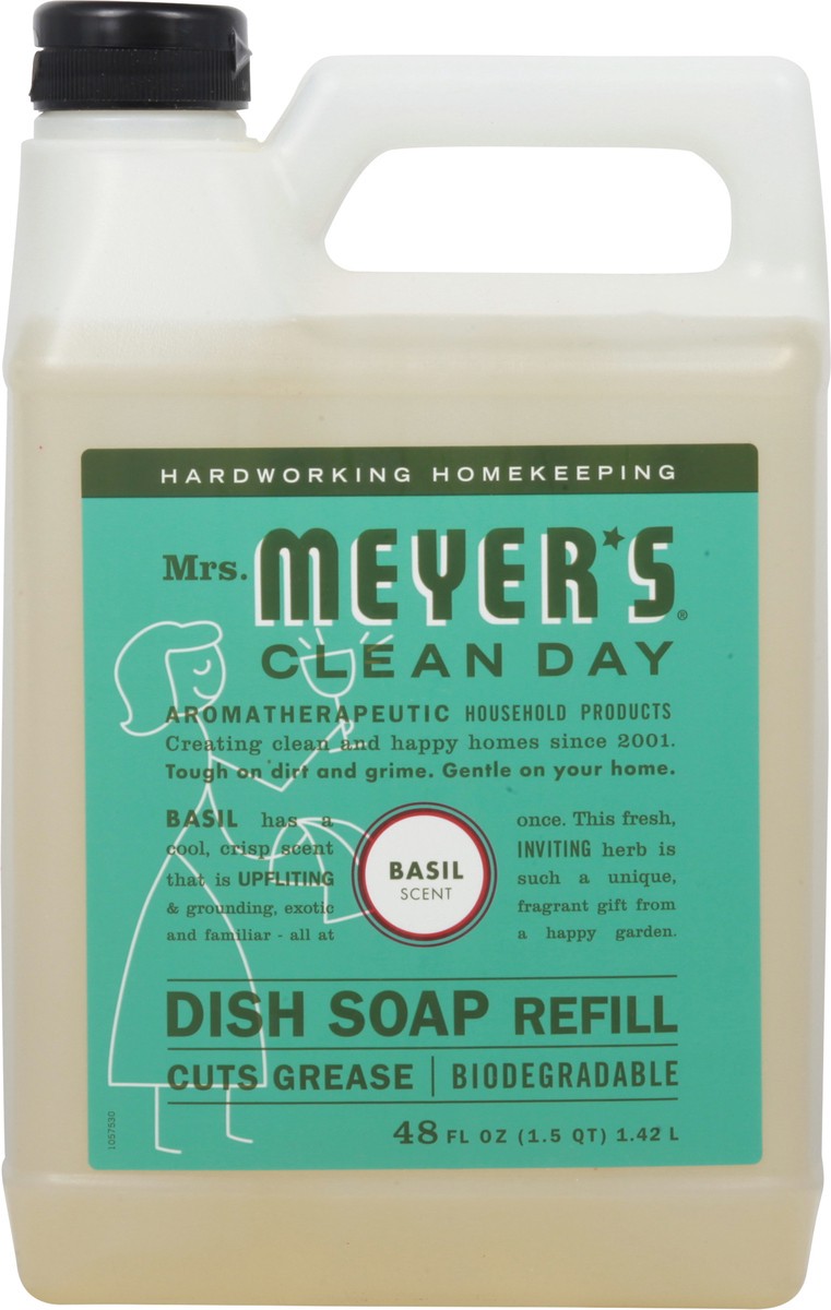 slide 2 of 13, Mrs. Meyer's Clean Day Refill Basil Scent Dish Soap 48 fl oz, 48 fl oz