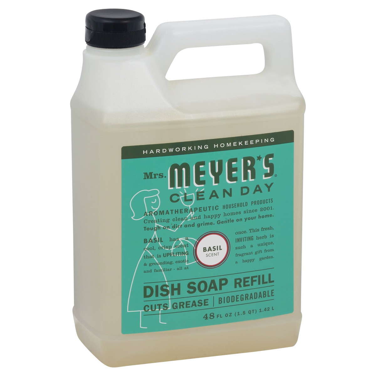 slide 12 of 13, Mrs. Meyer's Clean Day Refill Basil Scent Dish Soap 48 fl oz, 48 fl oz