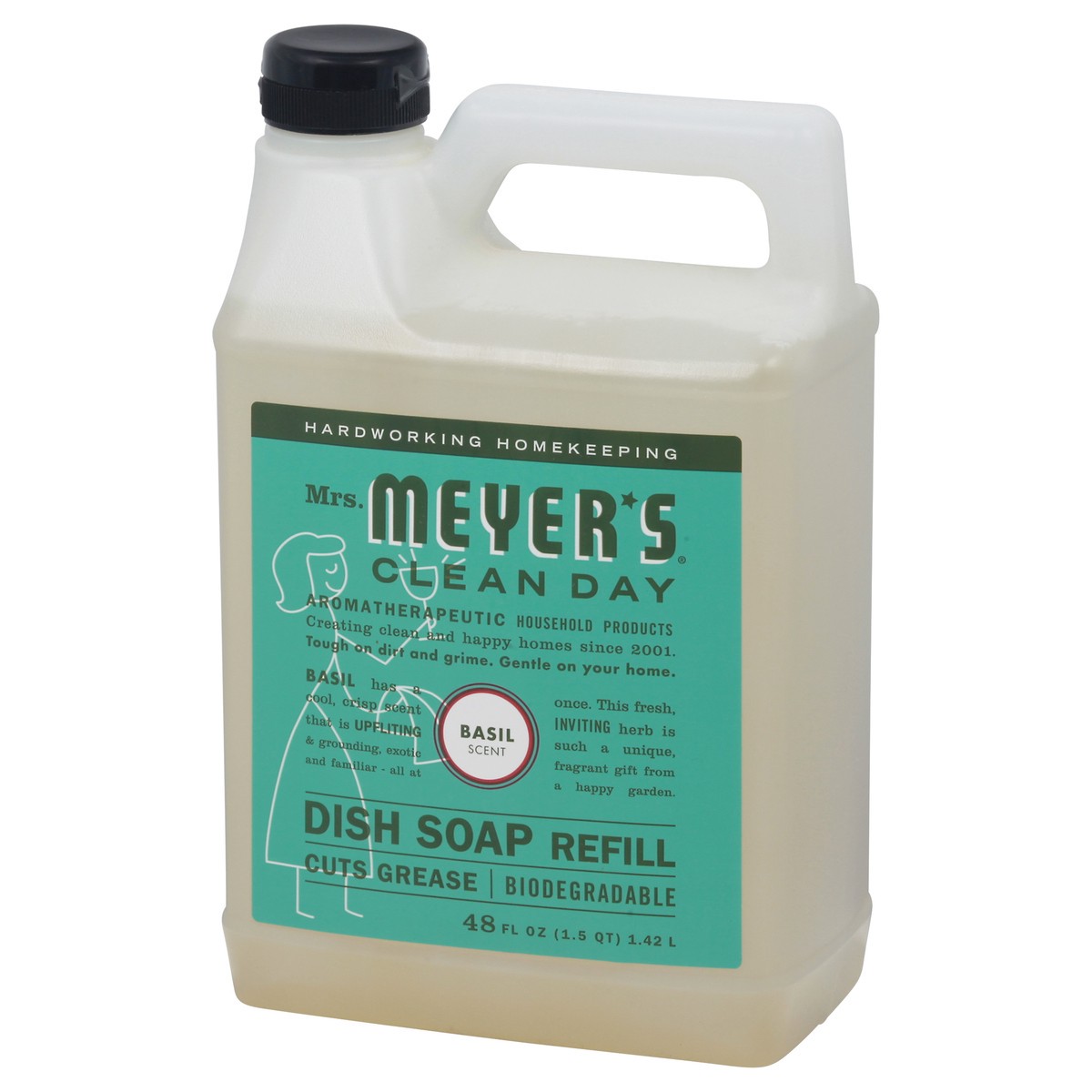 slide 7 of 13, Mrs. Meyer's Clean Day Refill Basil Scent Dish Soap 48 fl oz, 48 fl oz