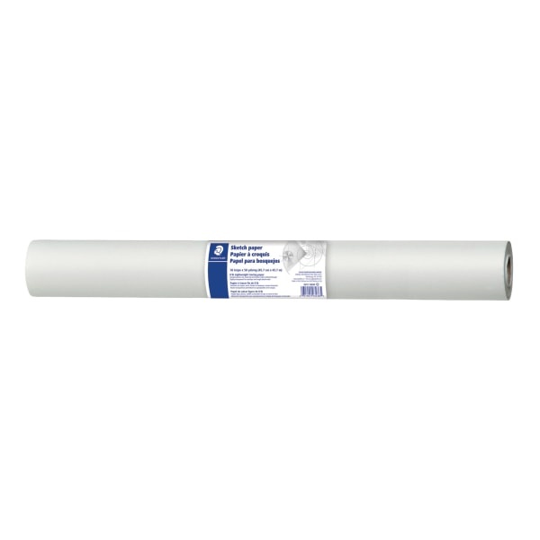 slide 1 of 1, STAEDTLER Drawing Paper Roll, 18" X 50 Yards, White, 1 ct