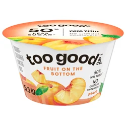 Too Good & Co. Fruit on the Bottom Peach Yogurt-Cultured Low Fat Milk Product, Smooth and Creamy Adult Snacks with Real Fruit, 5.3 oz Cup
