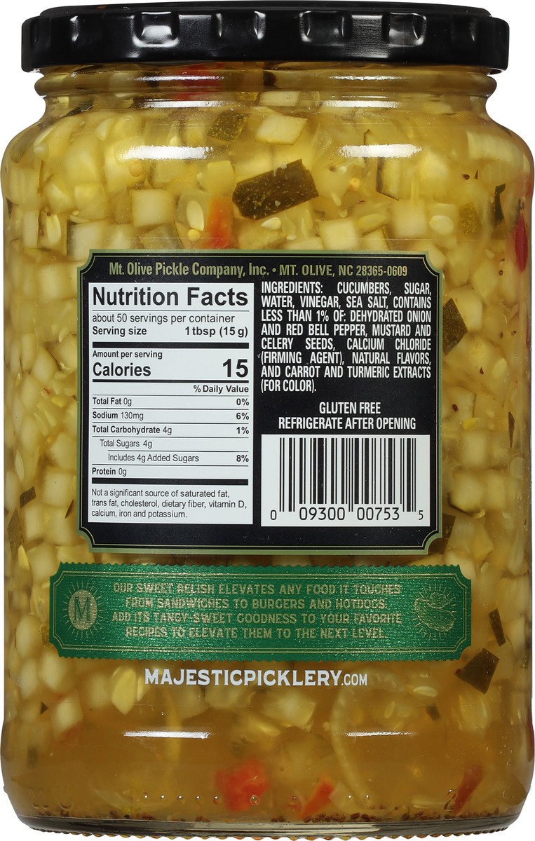 slide 2 of 11, Mt. Olive Majestic Picklery Premium Pure Cane Sugar Fancy Sweet Relish 24 fl oz, 24 fl oz