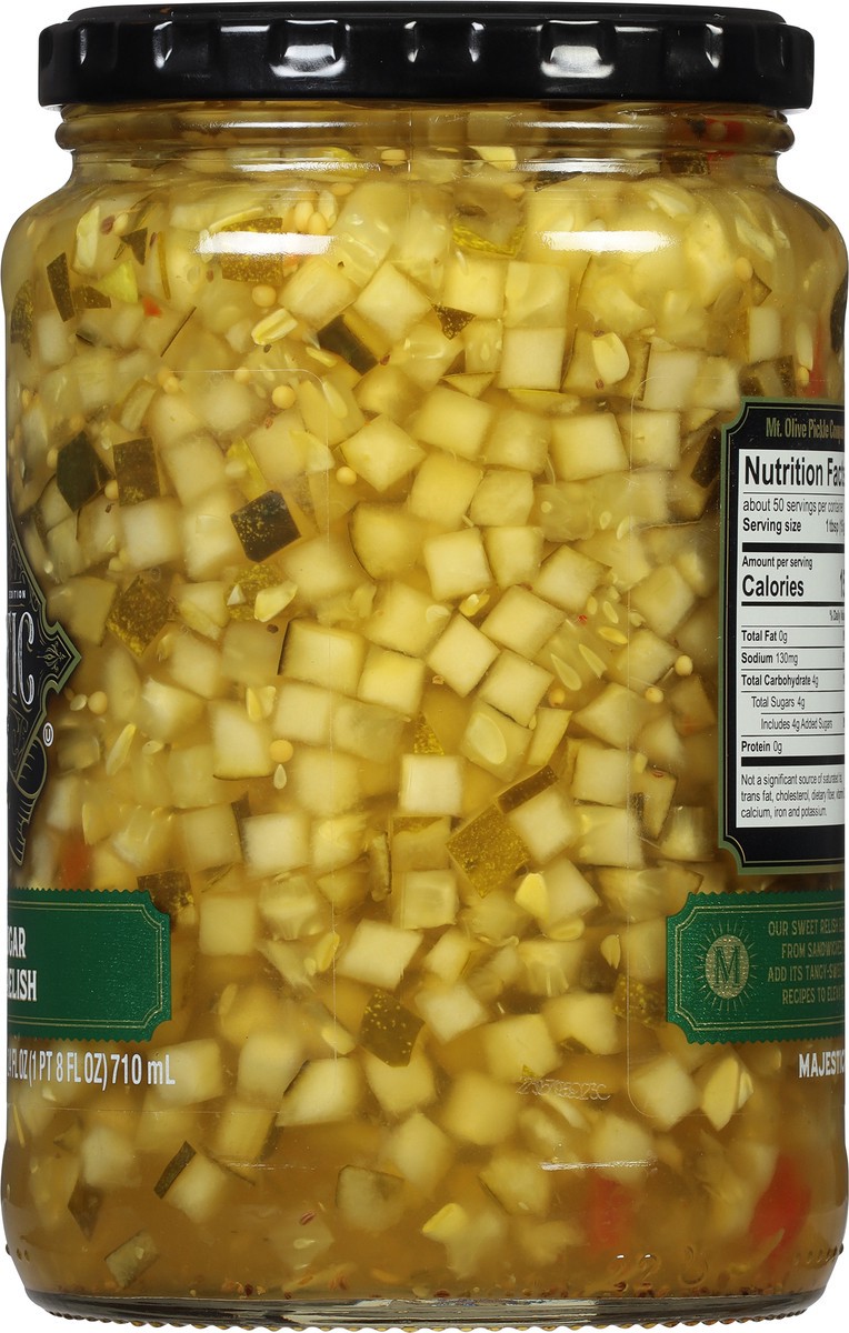 slide 11 of 11, Mt. Olive Majestic Picklery Premium Pure Cane Sugar Fancy Sweet Relish 24 fl oz, 24 fl oz